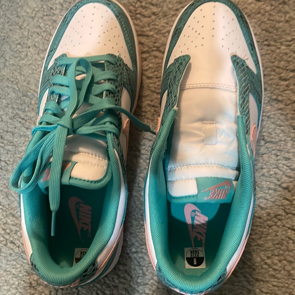 2022 Washed Teal Snakeskin Nike Low Dunk